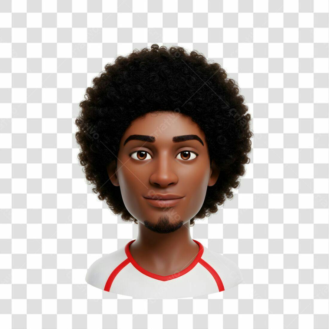 Avatar PNG com fundo transparente Homem Afrodescendente