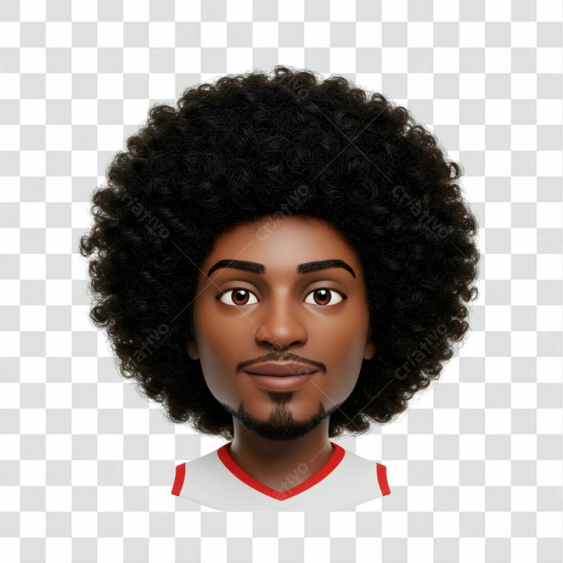 Avatar PNG com fundo transparente Homem Afro