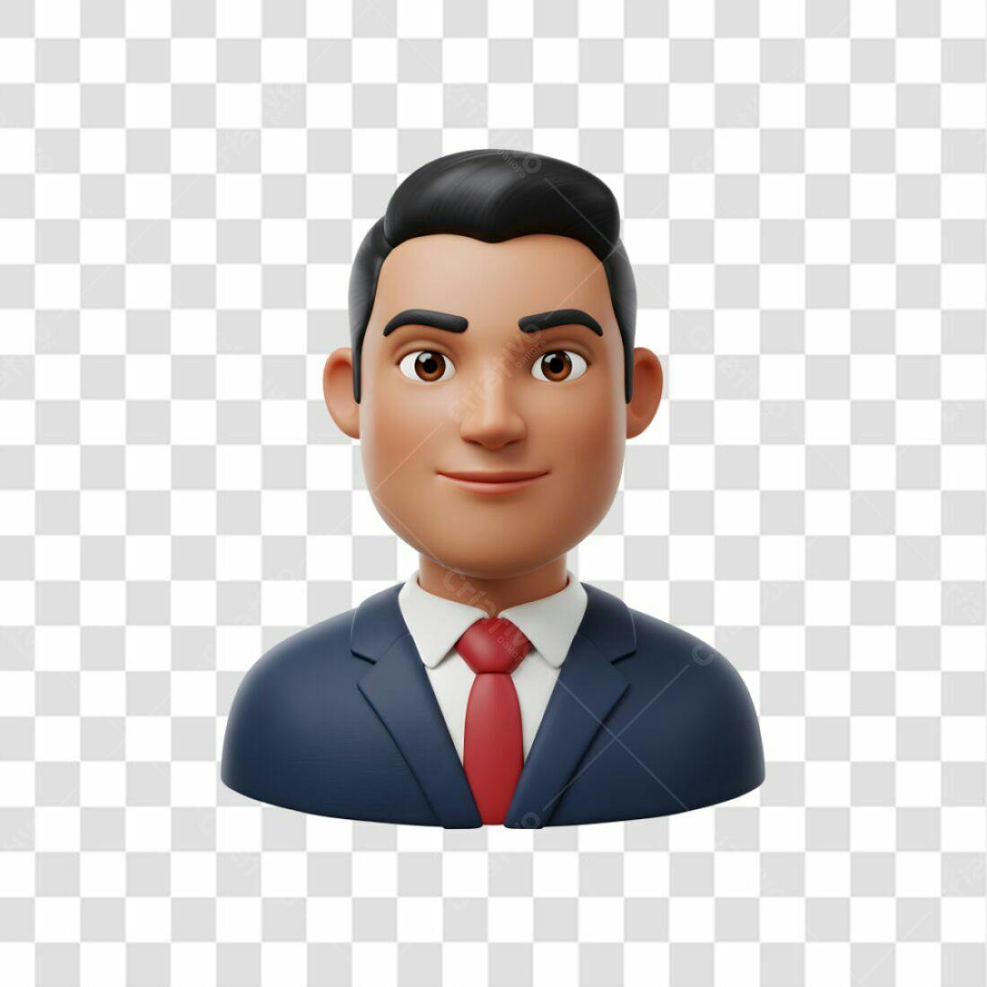 Avatar PNG profissional homem terno azul PNG com fundo transparente