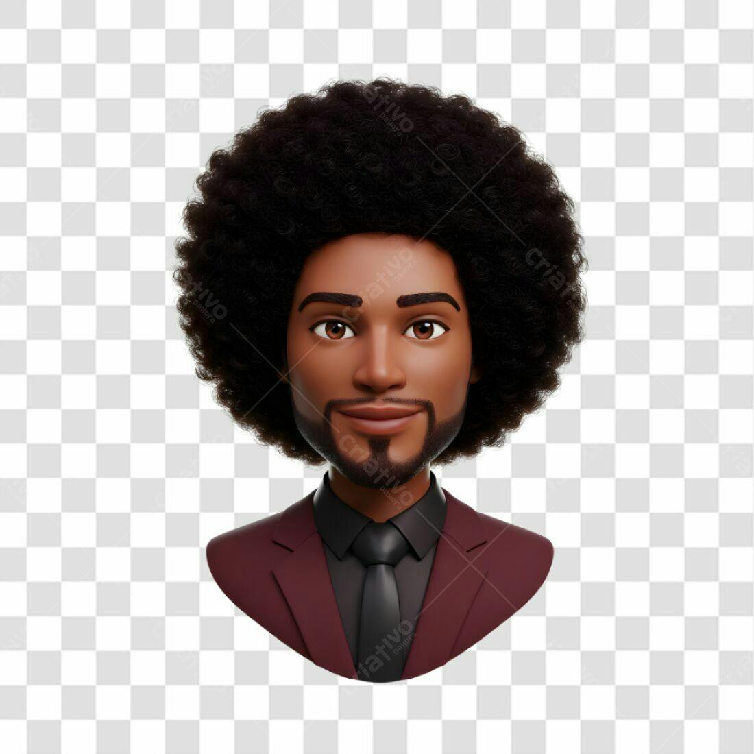 Avatar PNG Homem Negro com fundo transparente