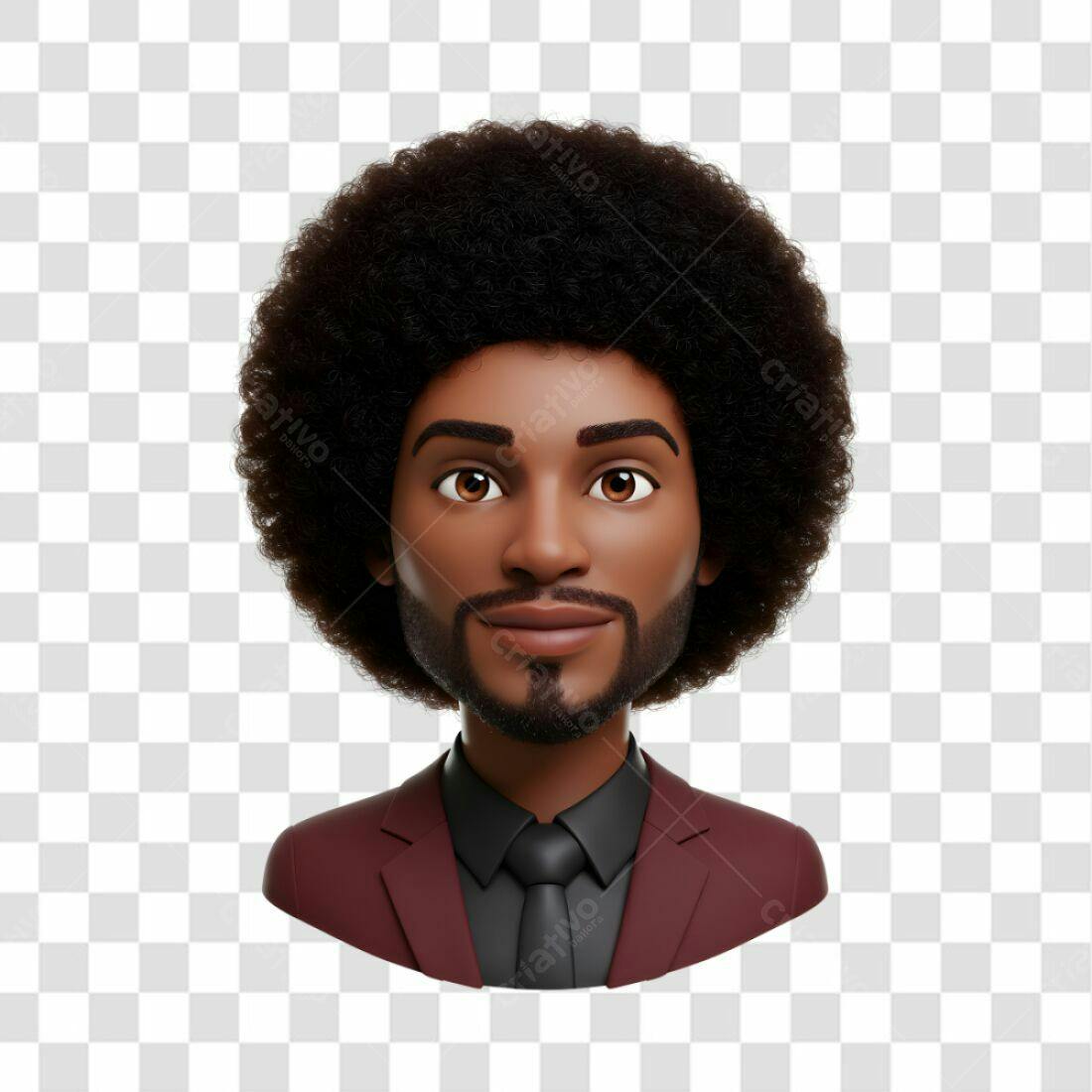Avatar PNG com fundo transparente Homem Negro