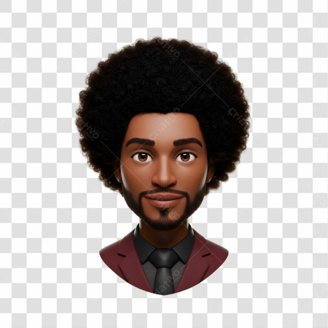 Avatar PNG com fundo transparente Homem Negro