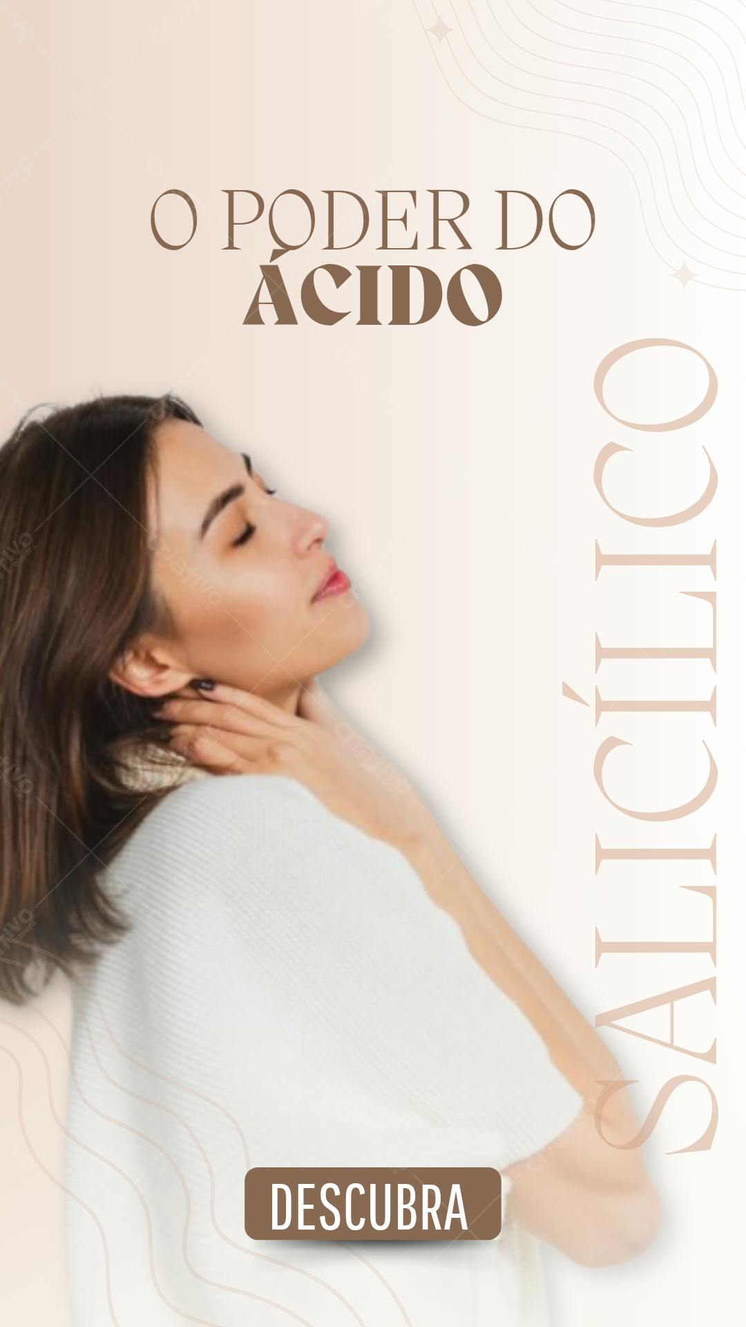 Post Instagram Ácido Salicílico pele saudável tons nude Editável no Canva