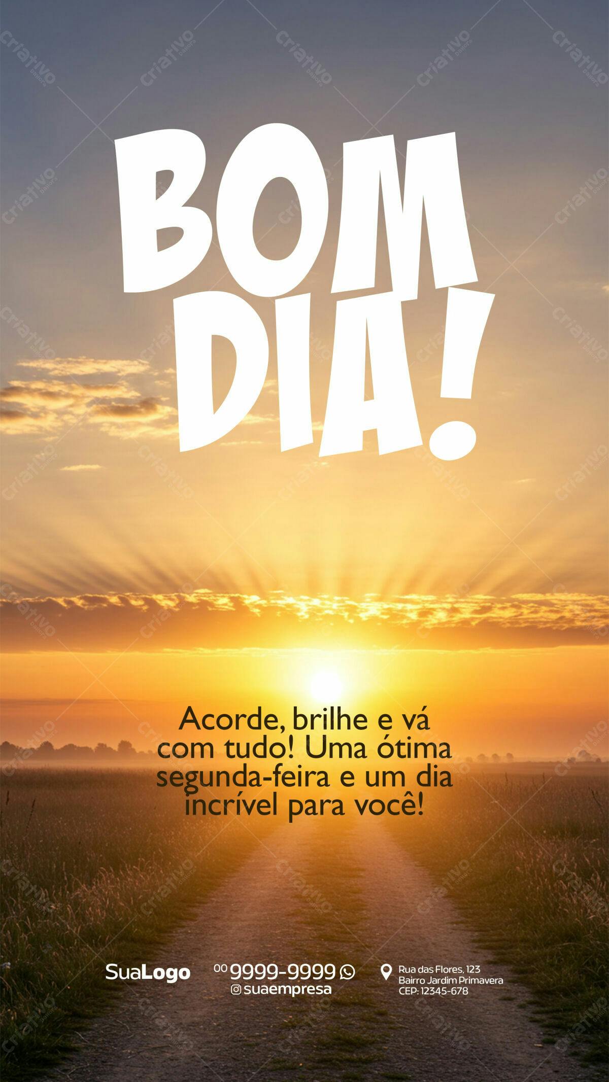 Flyer Motivacional Bom Dia PSD Editável