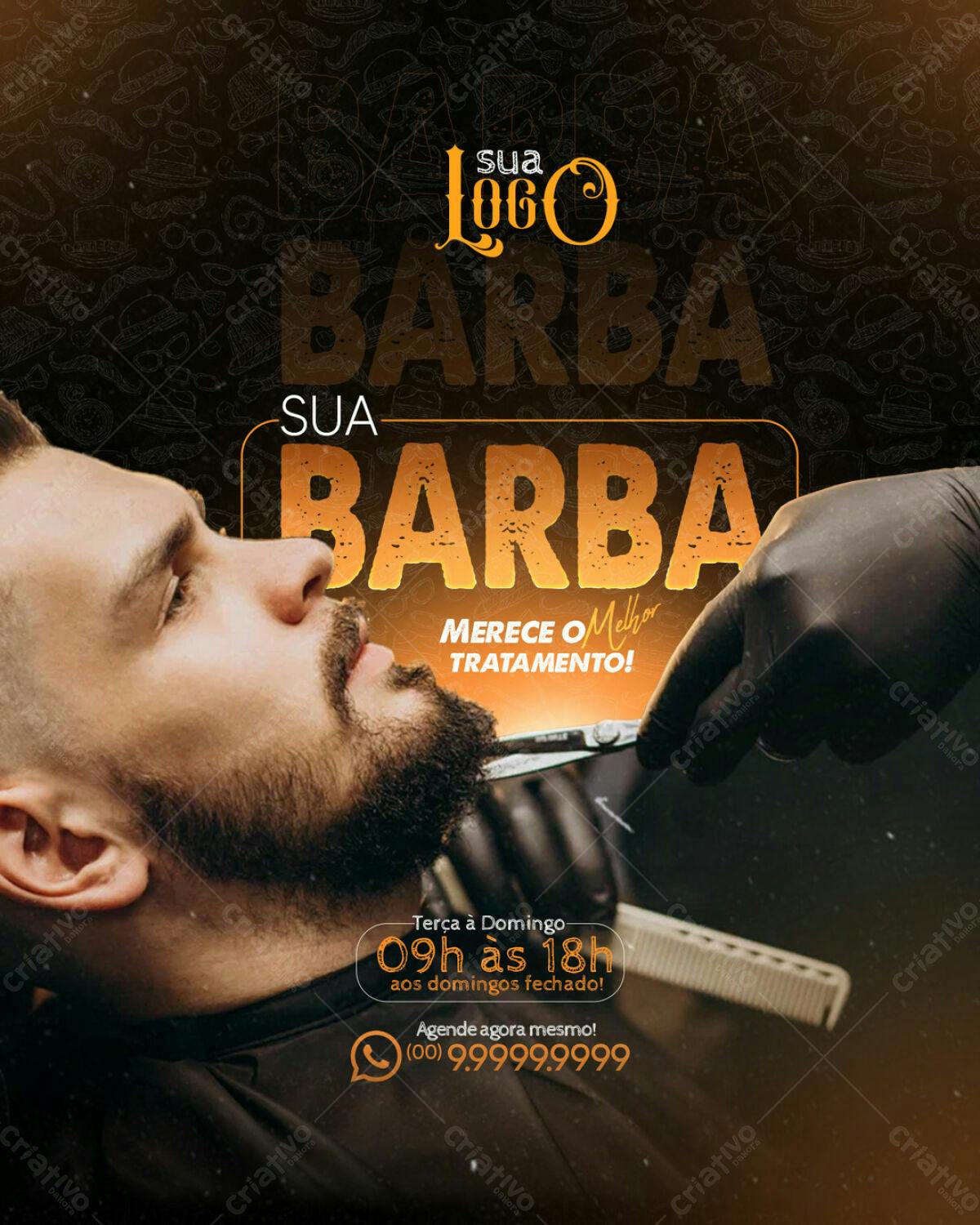 Flyer para Barbearia PSD Editável