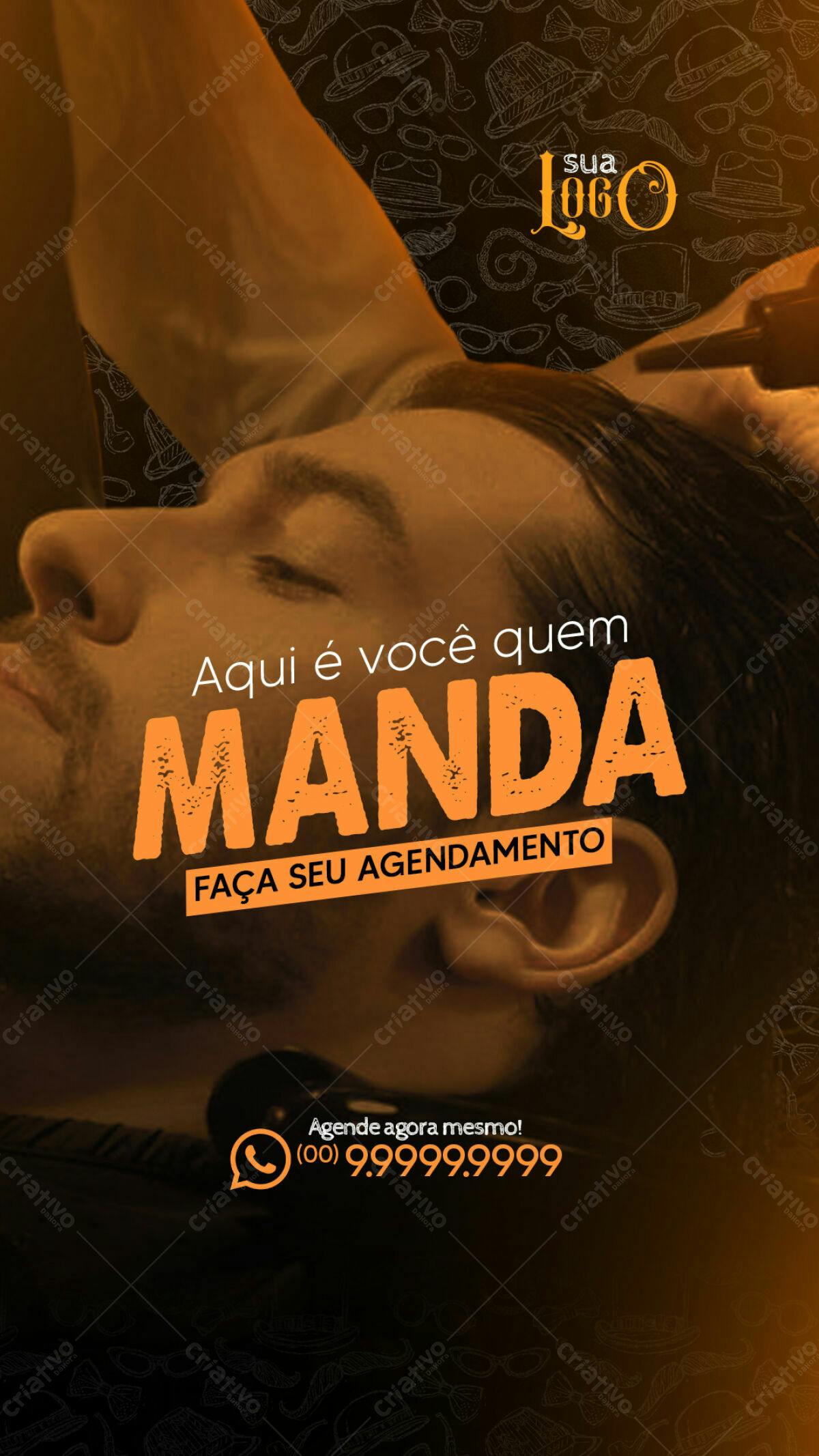 Flyer para Agendamento Barbeiro PSD Editável