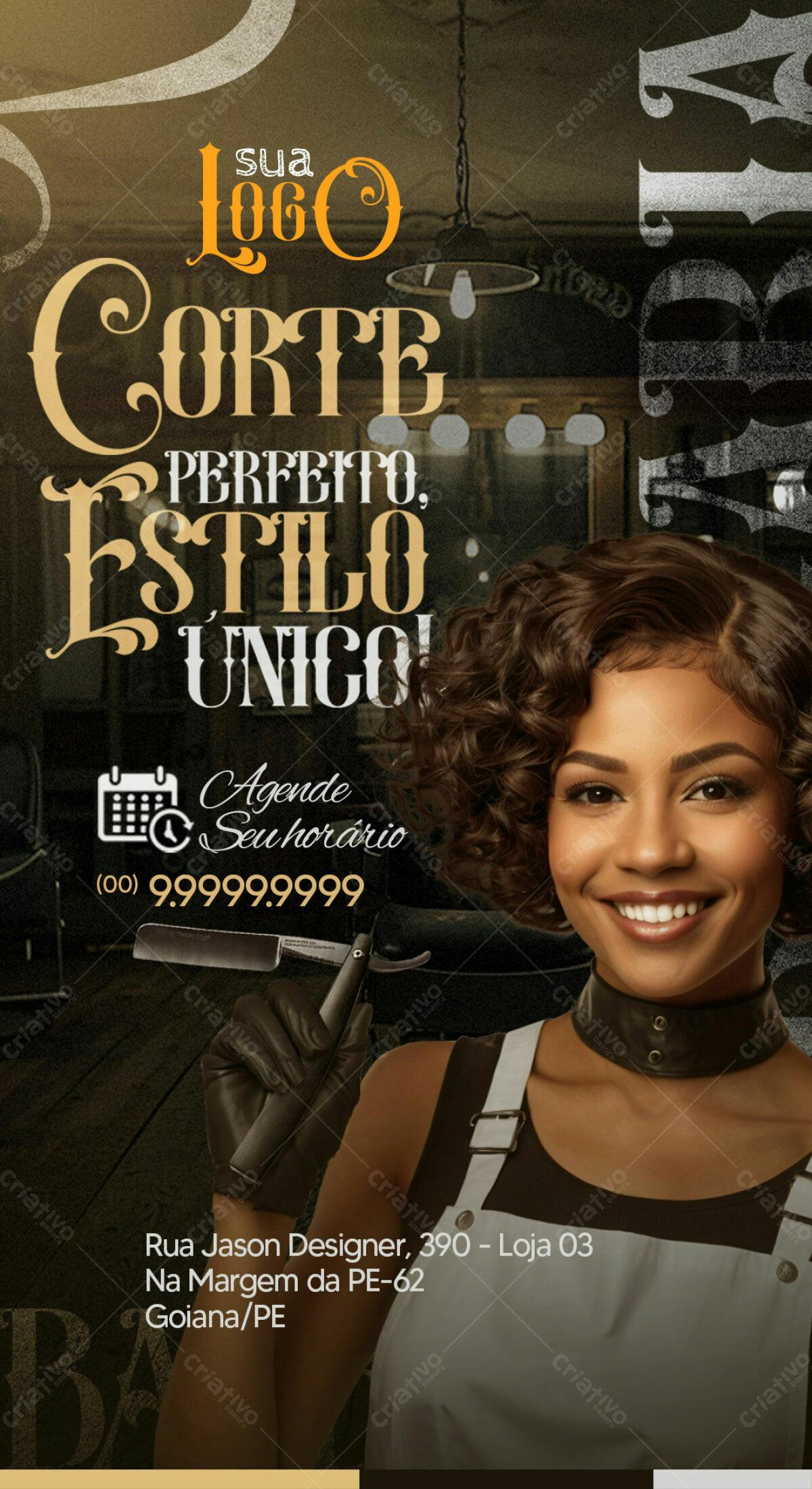 Flyer para Barbeiro PSD Editável