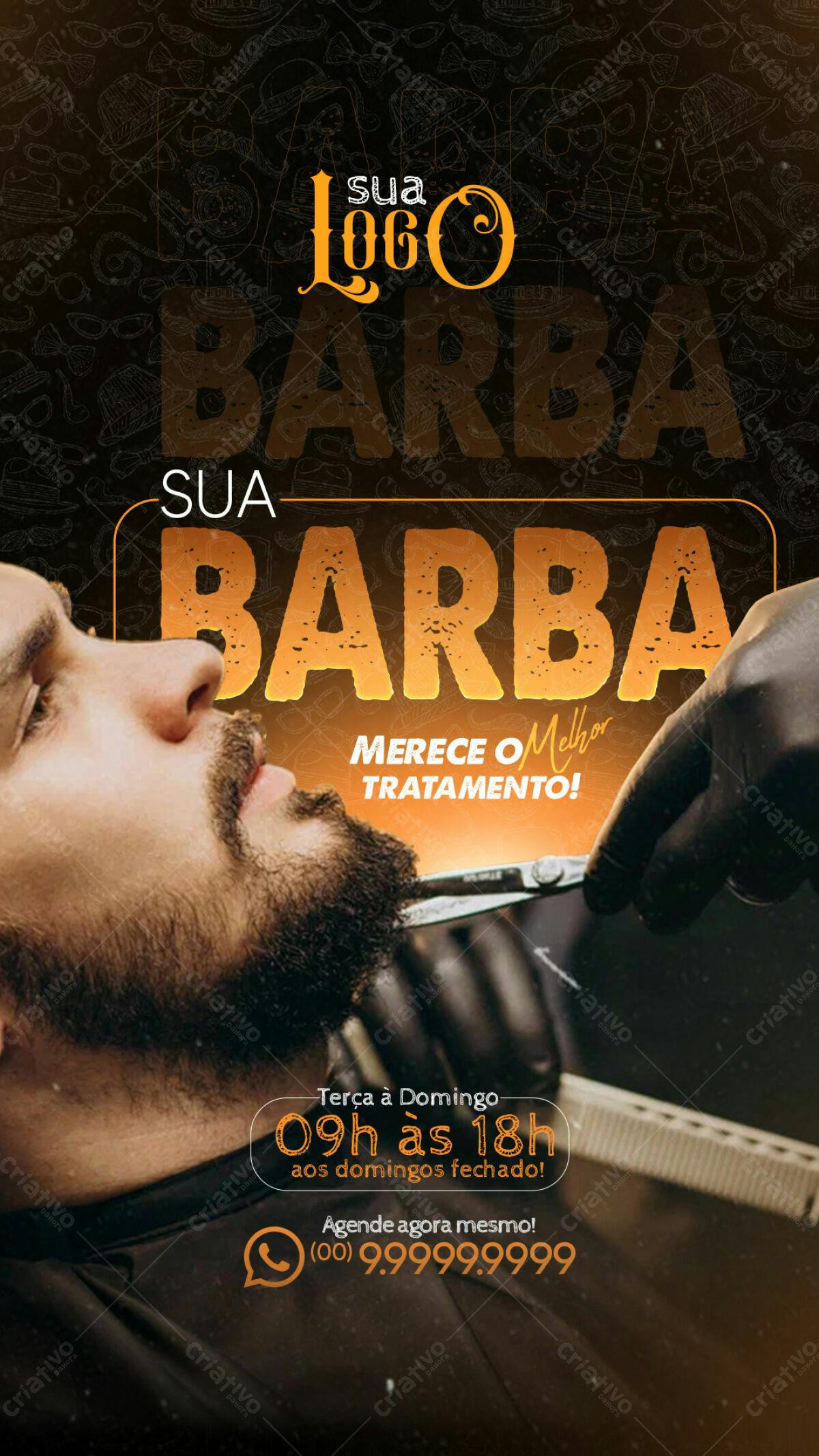 Flyer para Barbearia PSD Editável