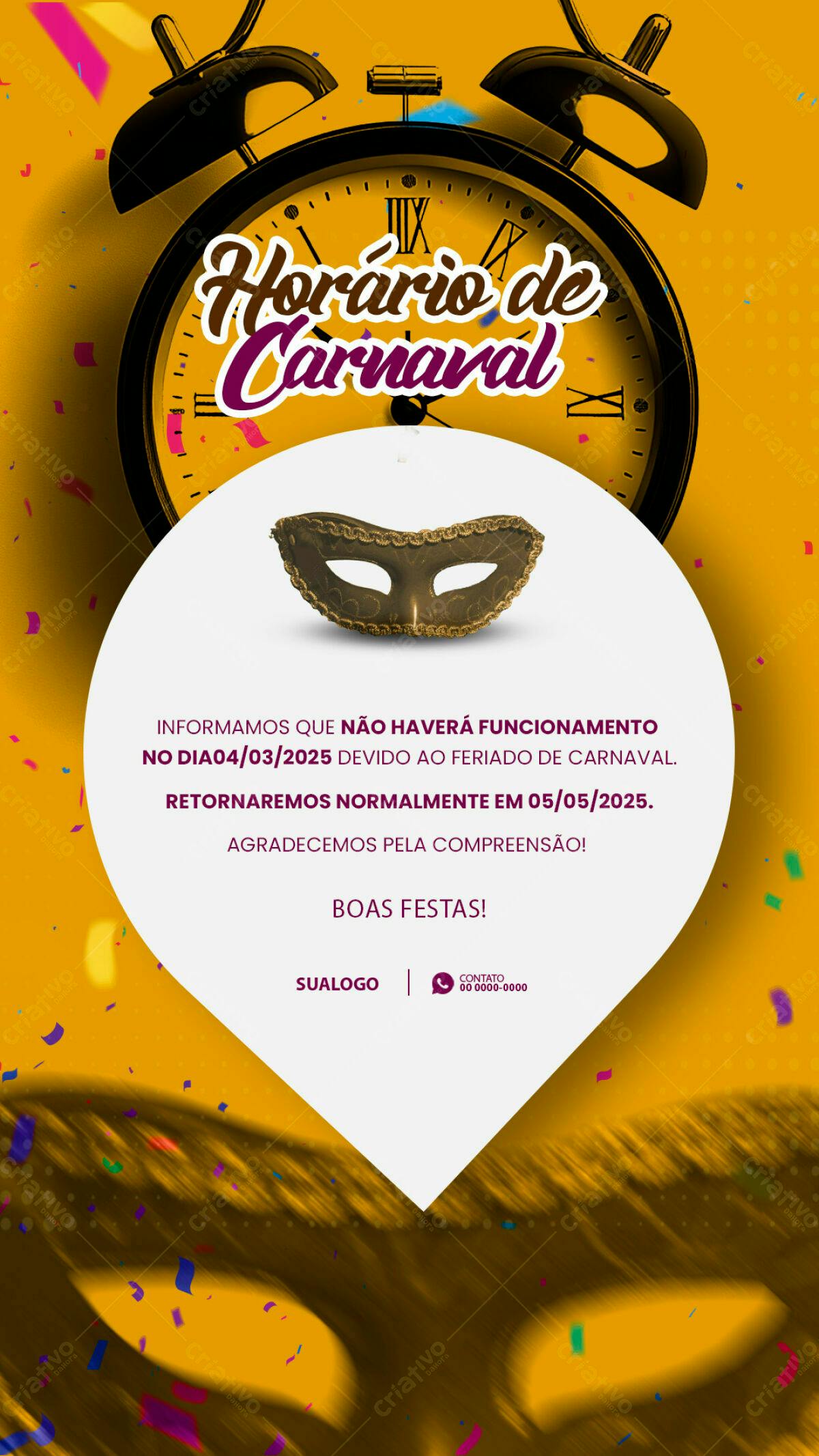 Flyer para Carnaval PSD Editável