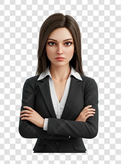 Personagem 3D Empresária Png Transparente