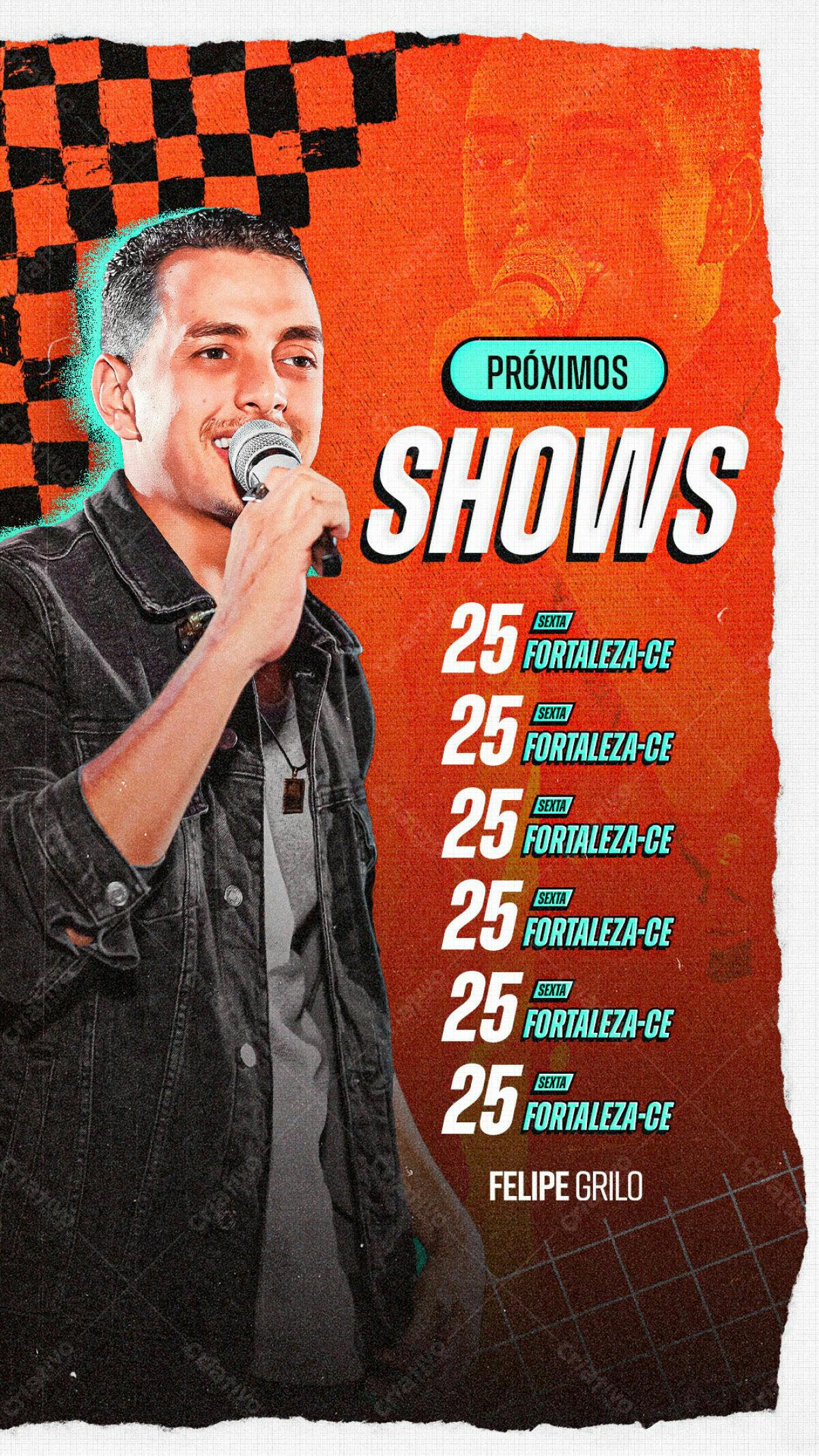 Flyer Shows Felipe Grilo Fortaleza PSD Editável