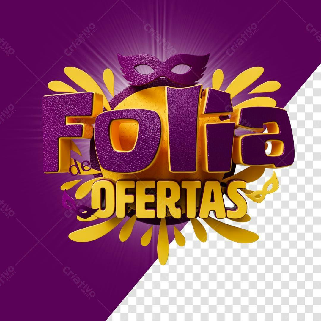 Selo 3D promocional roxo e amarelo textura couro