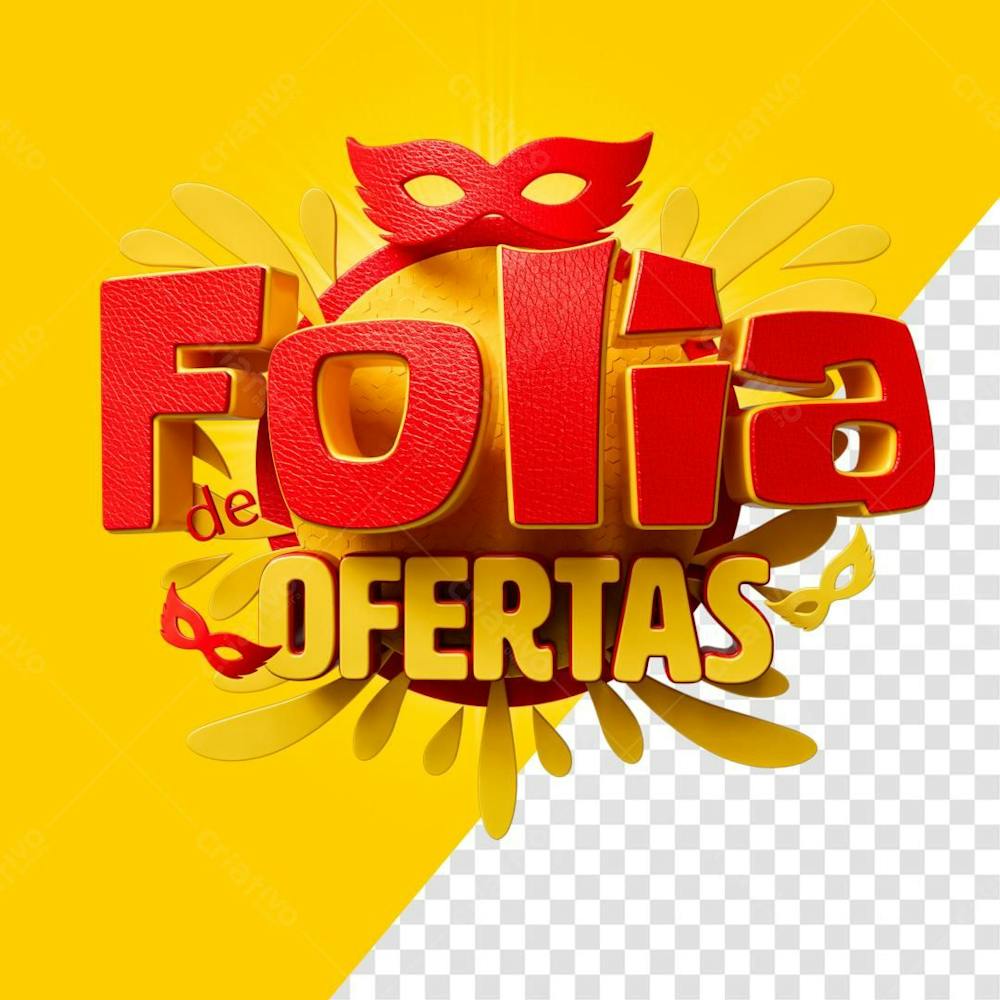 Selo 3D  Folia De Oferta Amarelo