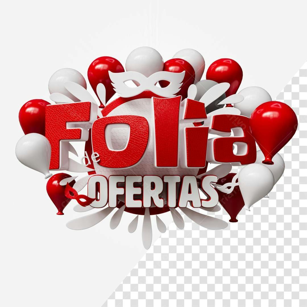 Selo 3D promocional vermelho e branco estilo balões