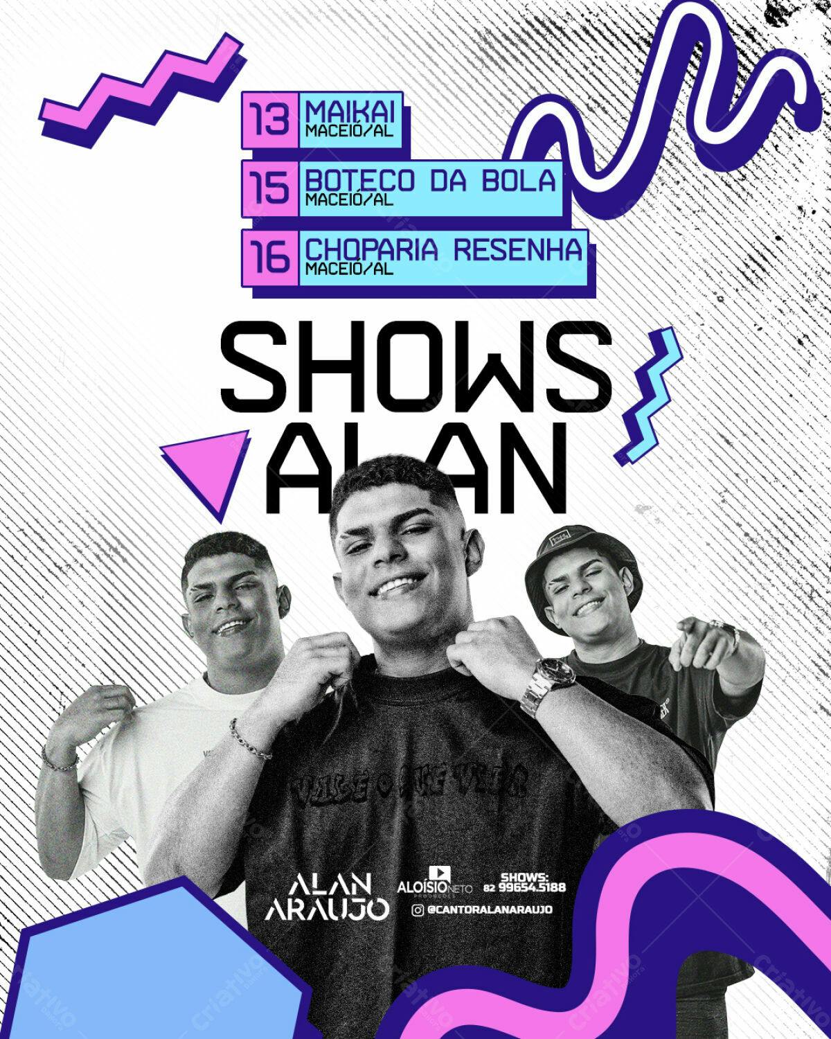 Flyer Shows Alan Araujo PSD Editável