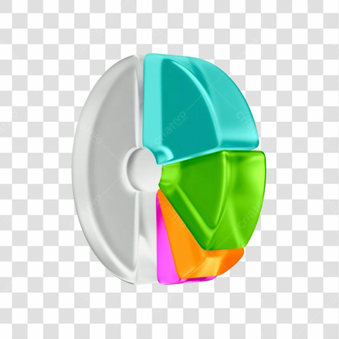 Gráfico circular PNG com fundo transparente