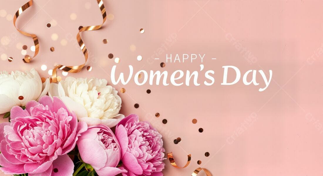 Peônias rosa e brancas Dia da Mulher
