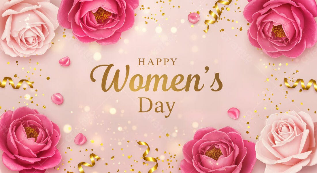 Rosas e Confetes Dia da Mulher
