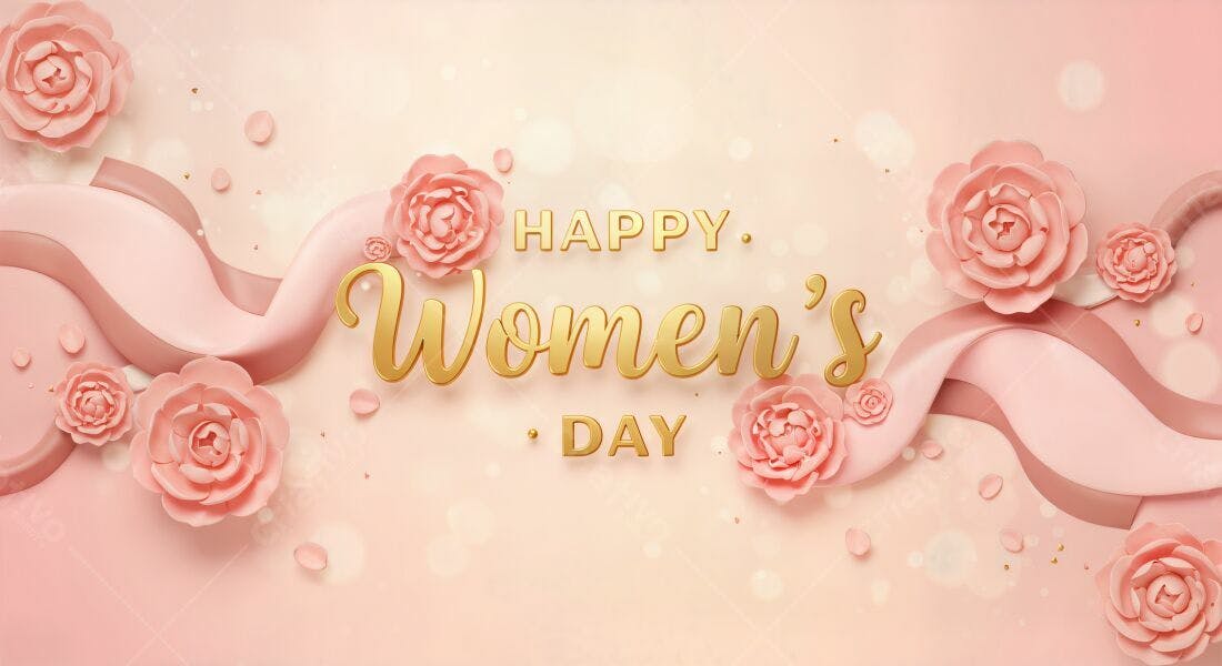 Dia Internacional da Mulher Rosas e Fitas