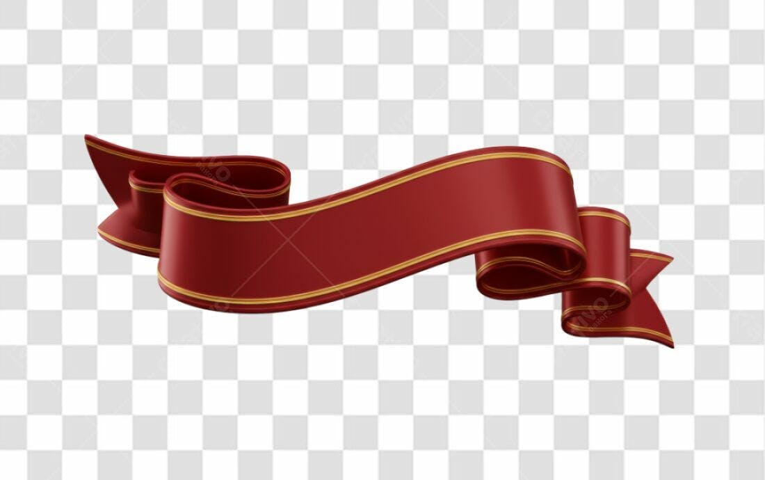 Banner Vermelho e Dourado PNG com fundo transparente