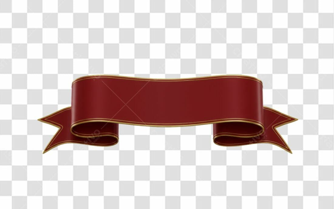 Banner vermelho e dourado PNG com fundo transparente
