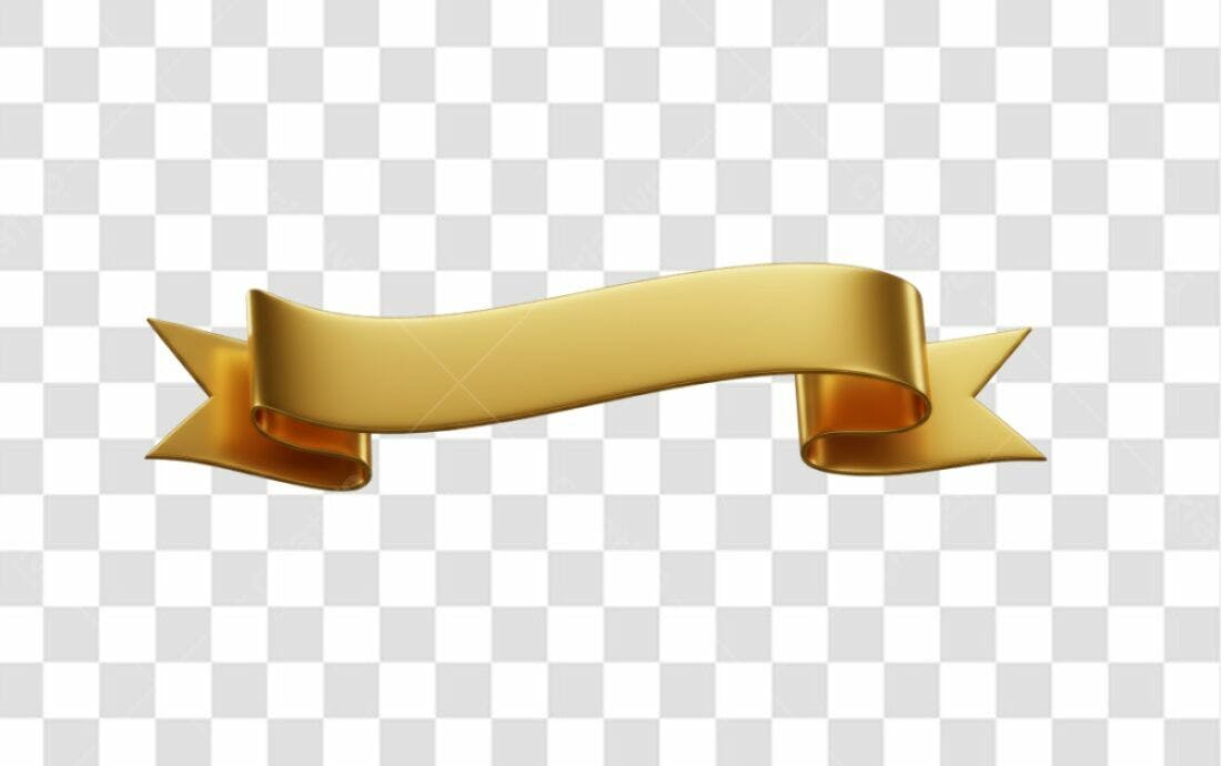 Banner dourado PNG com fundo transparente