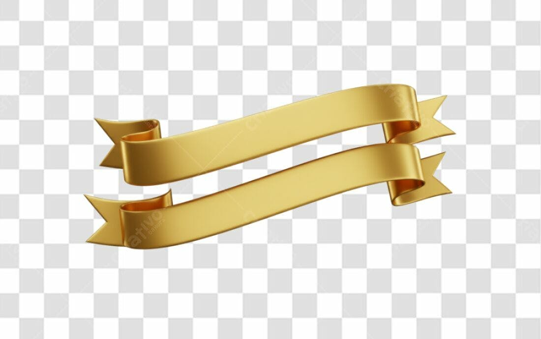 Banner dourado PNG com fundo transparente