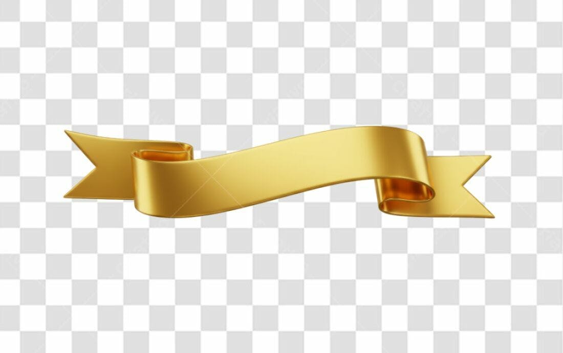 Banner dourado PNG com fundo transparente