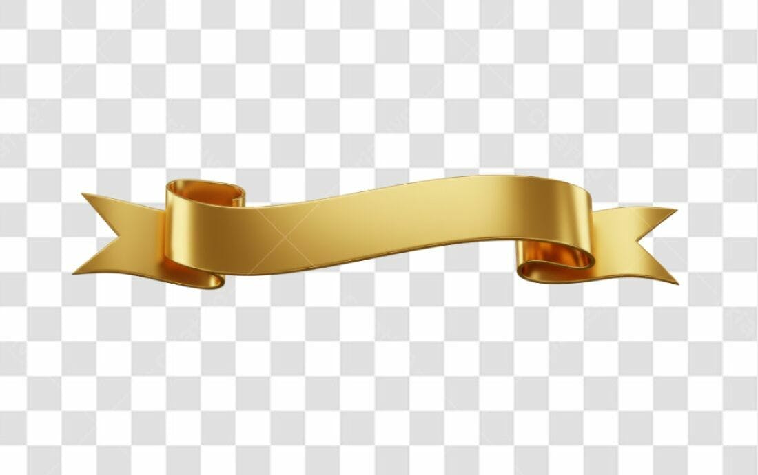 Banner Ouro Luxo PNG com fundo transparente