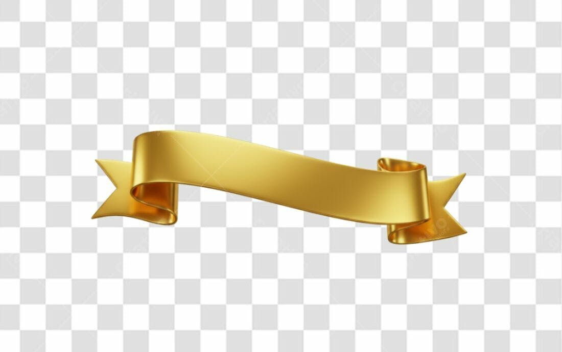 Banner Ouro Fita PNG com fundo transparente