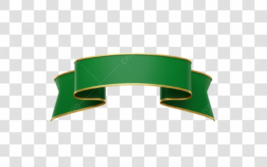 Banner Verde e Dourado PNG com fundo transparente