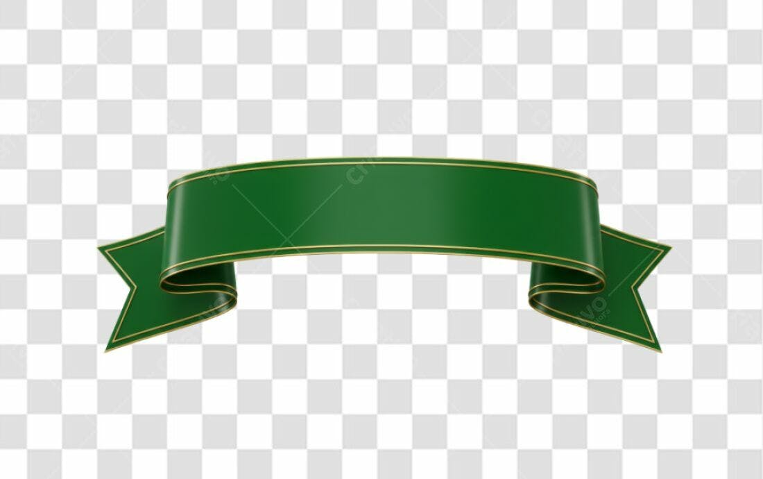Banner Verde com Borda Dourada PNG com fundo transparente