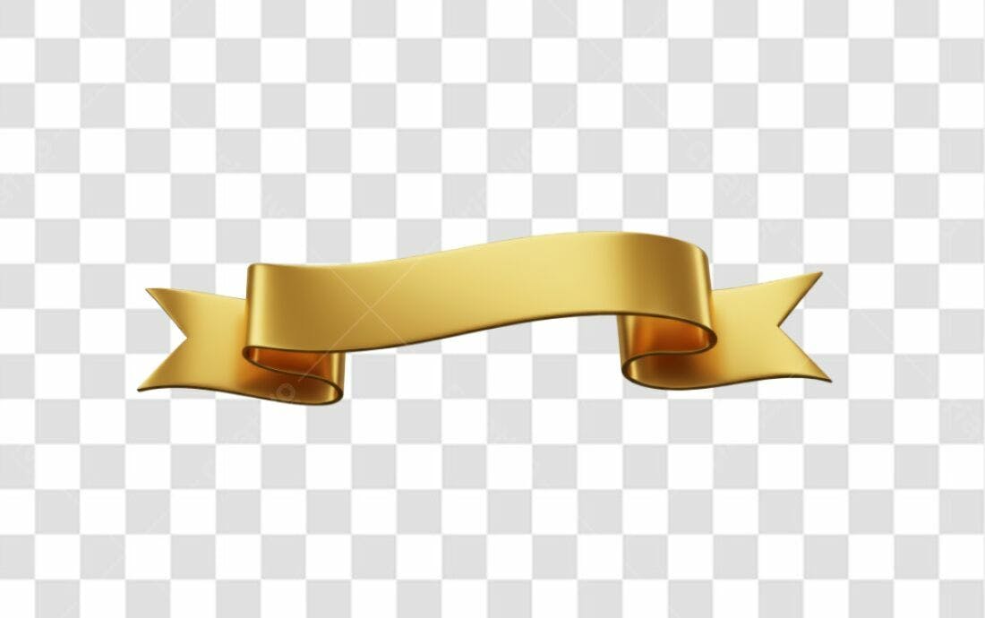 Banner dourado PNG com fundo transparente