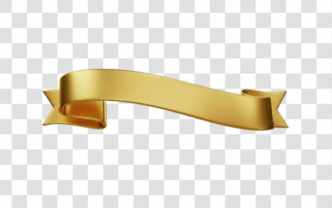 Banner dourado PNG com fundo transparente