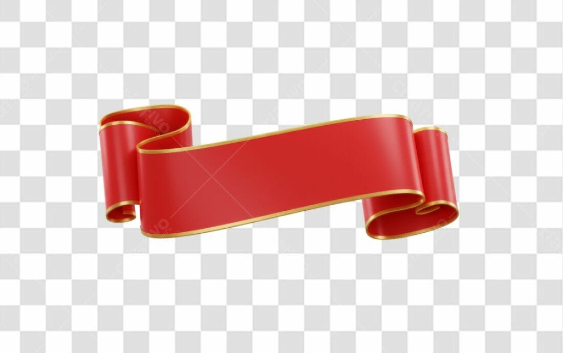 Banner Fita Vermelha PNG com fundo transparente