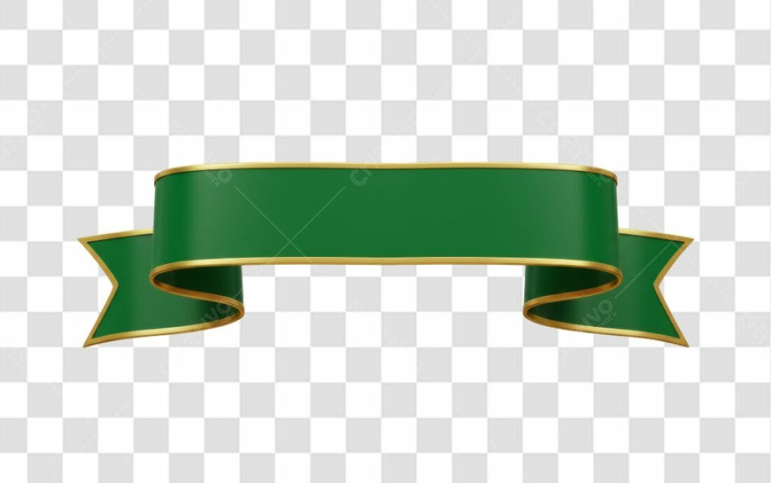 Banner Verde e Dourado PNG com fundo transparente