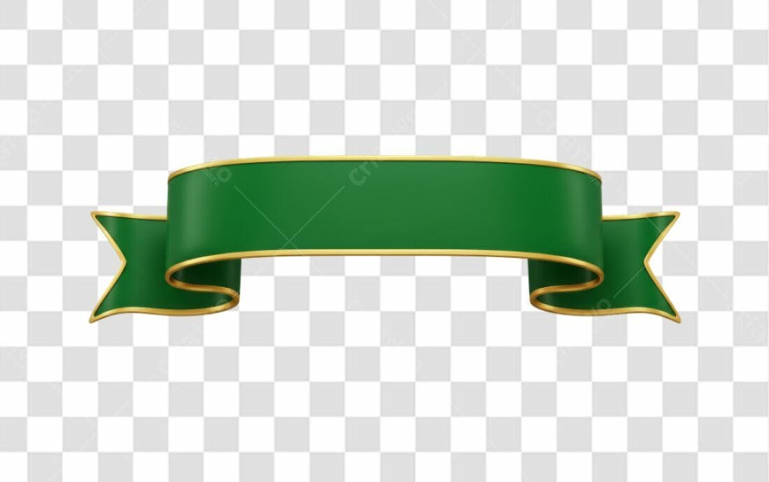 Banner Verde e Dourado PNG com fundo transparente