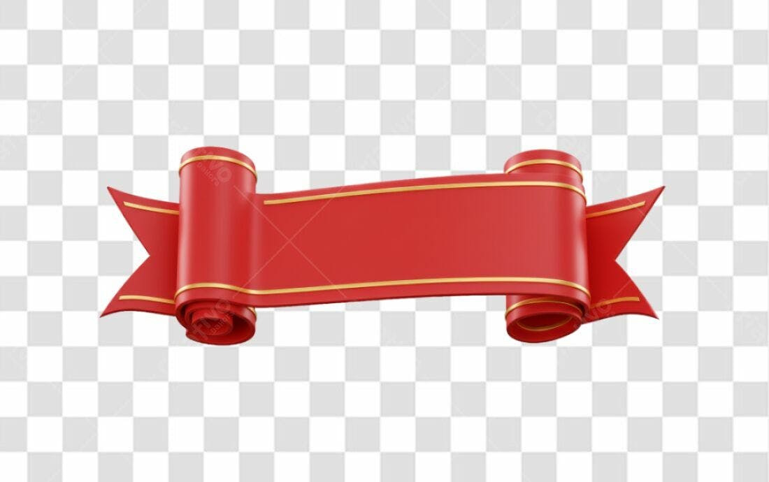 Banner Vermelho e Dourado PNG com fundo transparente