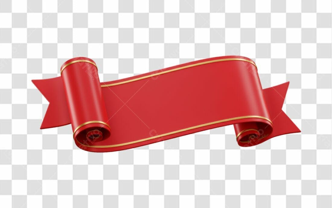 Banner vermelho elegante PNG com fundo transparente
