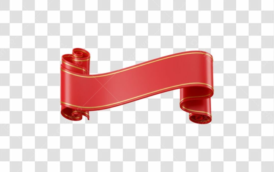 Banner Vermelho e Dourado PNG com fundo transparente