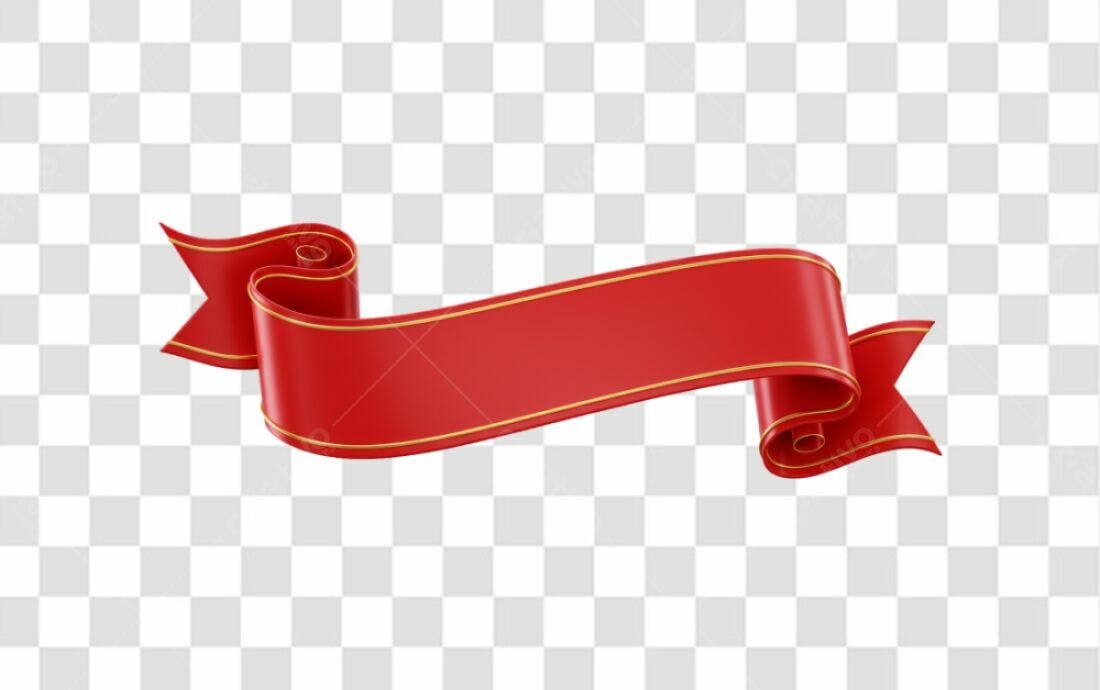 Banner vermelho e dourado PNG com fundo transparente