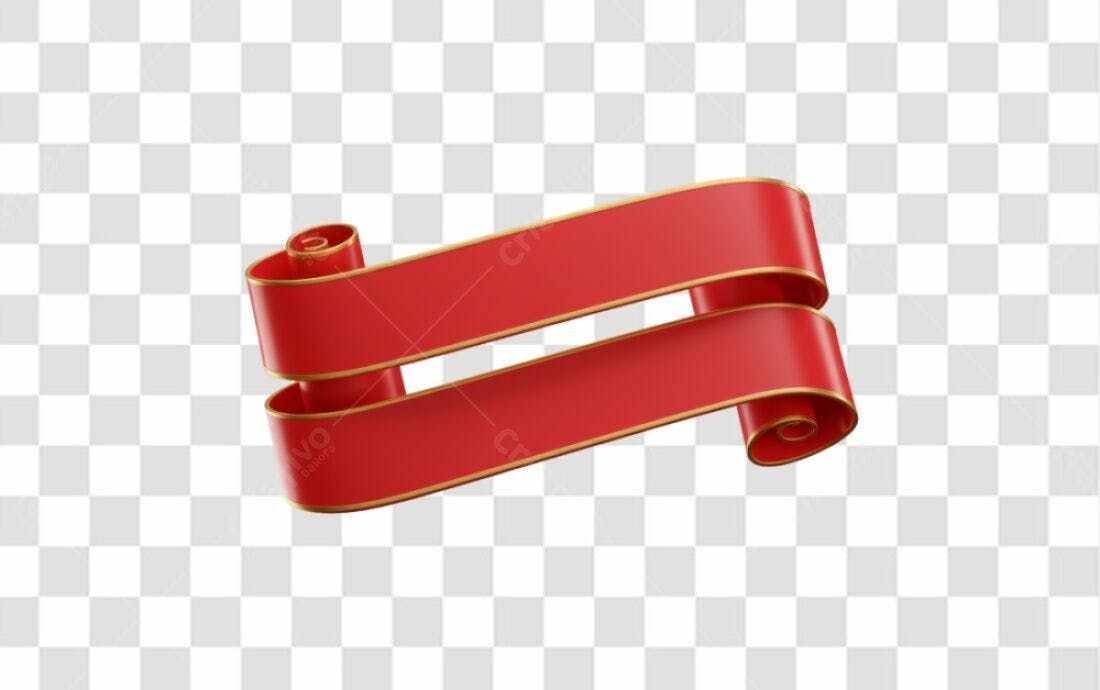 Banner vermelho e dourado PNG com fundo transparente
