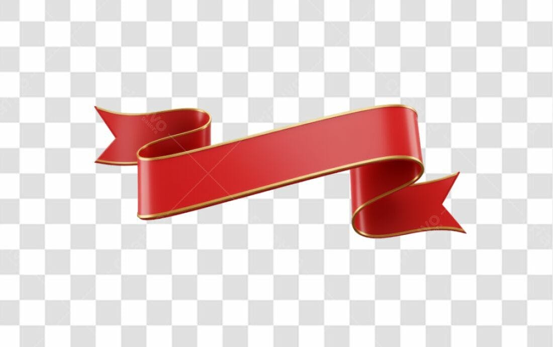 Banner Vermelho e Dourado PNG com fundo transparente