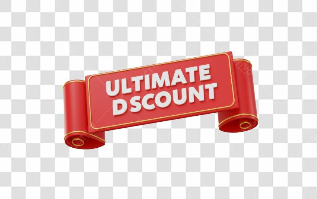 Banner Desconto Ultimate PNG com fundo transparente