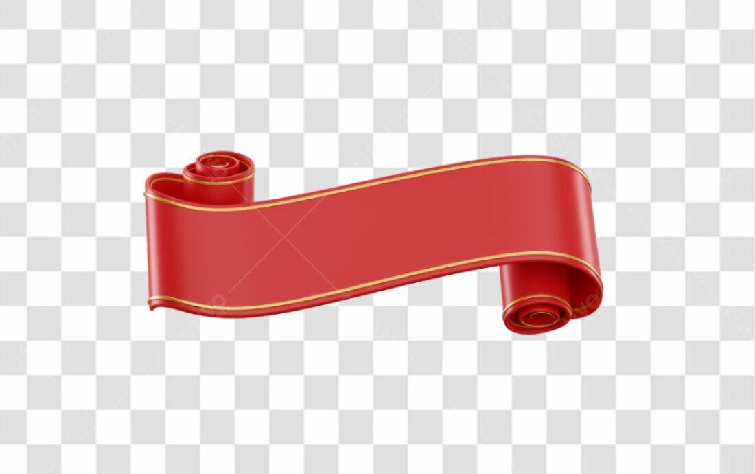 Banner Vermelho e Dourado PNG com fundo transparente