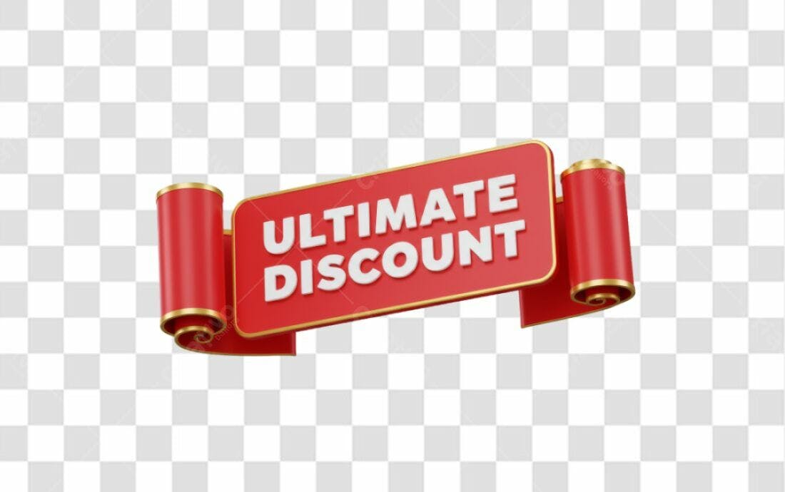 Banner Desconto Ultimate PNG com fundo transparente