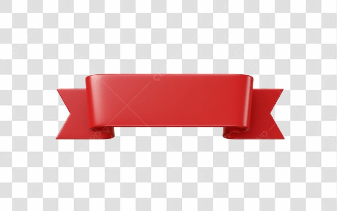 Banner Vermelho Fita PNG com fundo transparente
