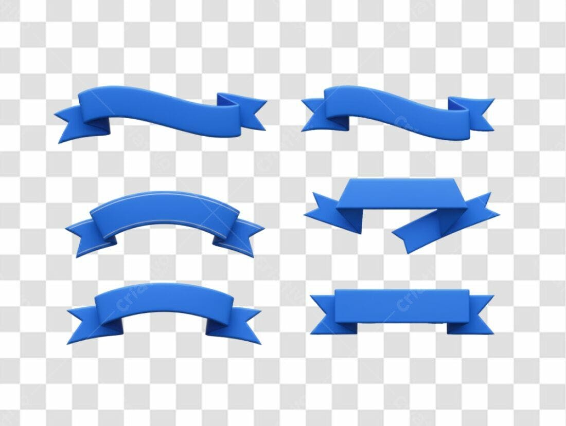 Banner azul PNG com fundo transparente