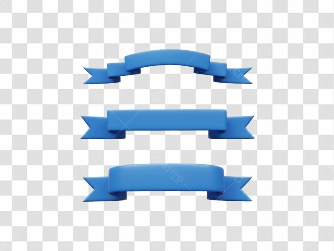 Banner fita azul PNG com fundo transparente