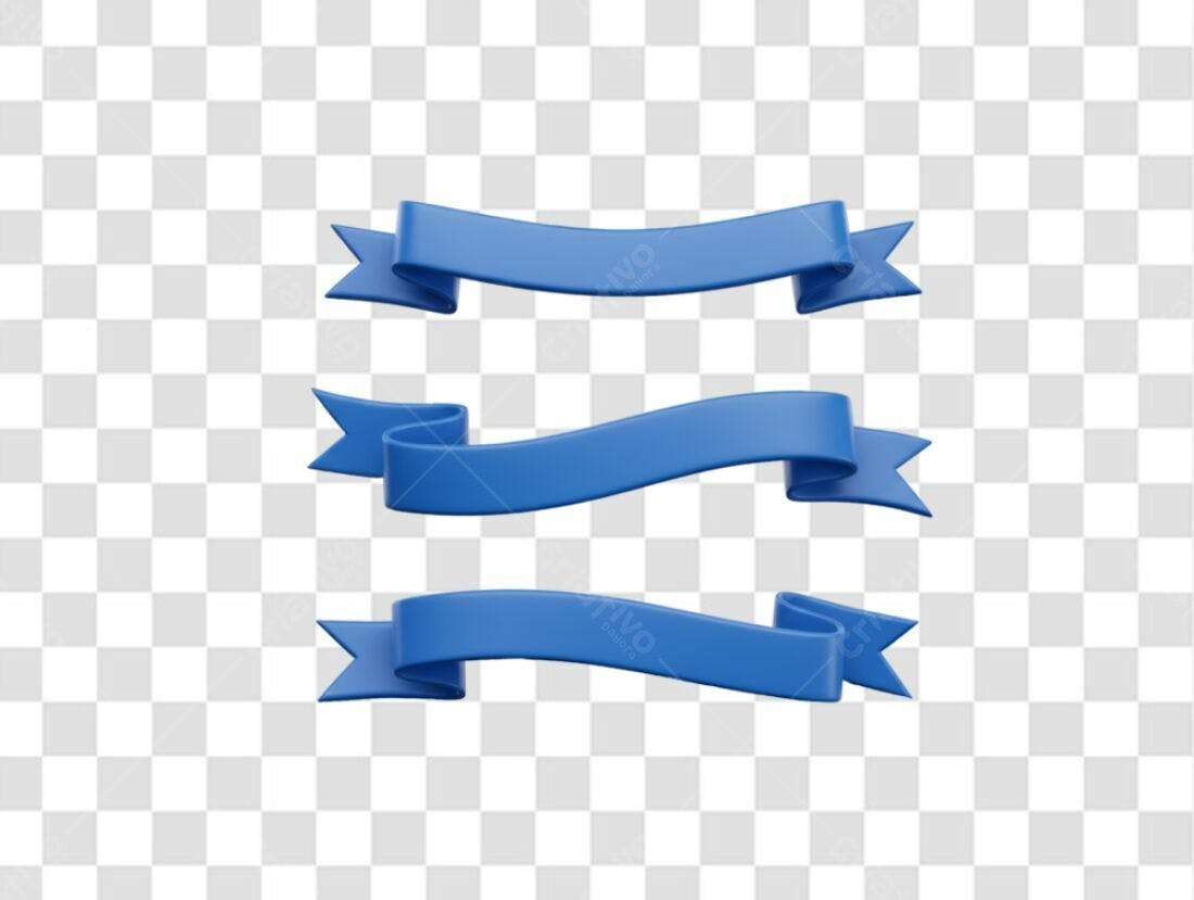 Banner Fita Azul PNG com fundo transparente